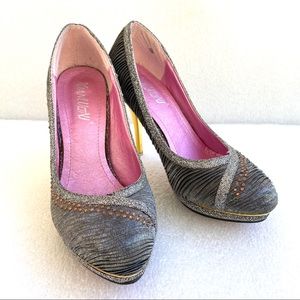 Silver Platform Pumps